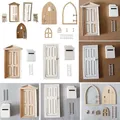 Cute Wooden Frame Home Model Ornaments Doll House DIY Door Windows 1/12 Dollhouse Miniature Doors