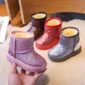 Warm Kids Snow Boots For Children New Toddler Winter Princess Child Shoes Non-slip Flat Round Toe