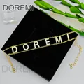 DOREMI 9mm Double Layor Chains Bracelet Crystal Zircon Name Double Chain Custom Personalized Name