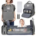 Insulated Pocket Large Capacity Foldable Diaper Bag Baby Bed Bags Crib Travel Backpack with