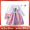 Cartoon Gabby Cats Baby Girl Dresses Kids Gabby's Doll House Clothes Cosplay Costume Children Fly