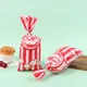 50Pcs Red Vertical Bar Popcorn Plastic Bag Snow Crisp Nougat Biscuit Bread Toast Bag Casual Baked