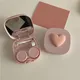 1pc Girl Cute Pink Heart Contact Lens Case Box with Mirror Women Mini Colored Eyes Contact Lens