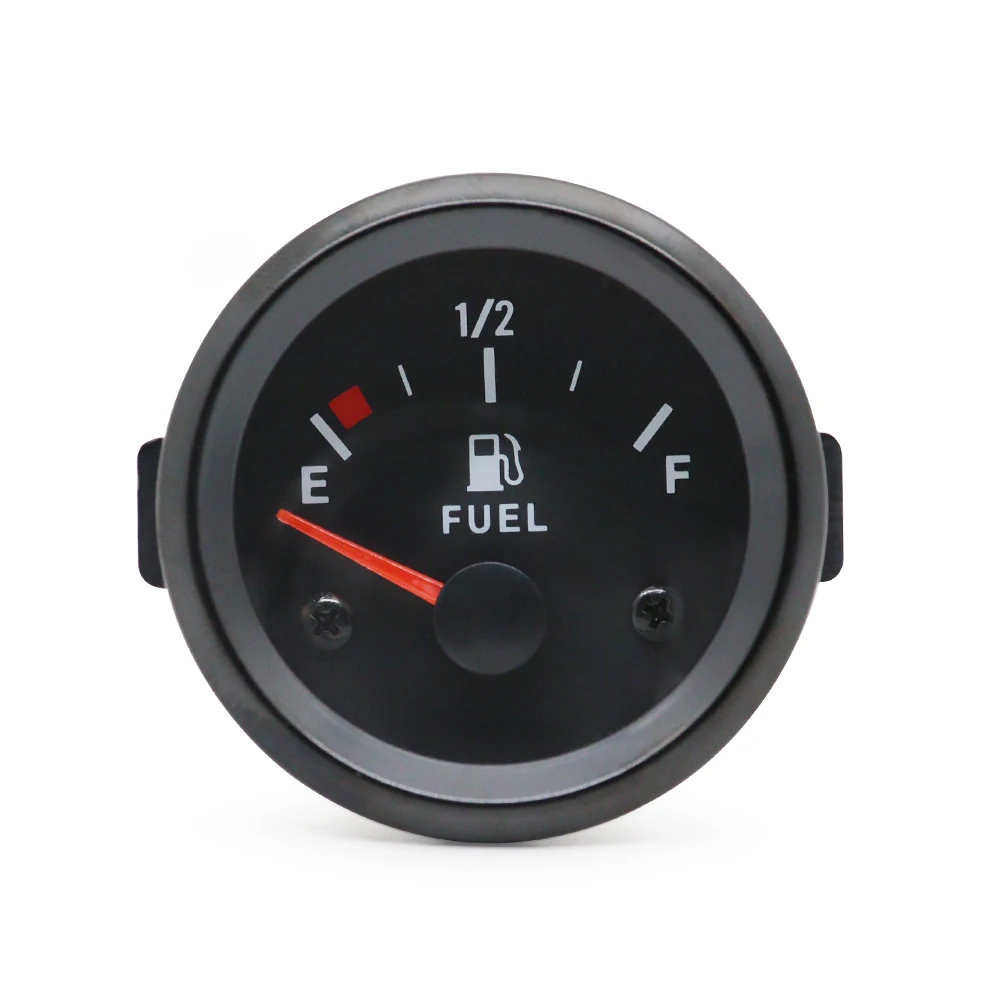 12V 52mm Universal Car Fuel Gauge Fuel Level Gauge Meter High Sensitivity White LED Light Black Rim Automotive Gauges