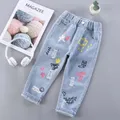 Pantaloni Jeans da ragazza primavera e autunno nuovi pantaloni da bambino Jeans stampati pantaloni