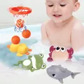 Bath Time Toys For Kids Bathtub Baby Toys Cartoon Frog Shark Clockwork Bath Toys Baby Games Toys For