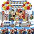 New Anime One Piece Birthday Party Supplies Zoro Luffy Tableware Paper Cups Plate Napkin Baby Shower