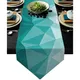 Geometic Teal Triangle Linen Table Runners Luxury Home Decor Machine Washable Dining Table Runners