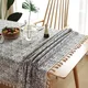 New Chinese style retro blue and white porcelain cotton linen ins rectangular dining table