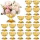 6/12PCS Mini Gold Flower Vase Centerpieces Wedding Metal Urn Planter Vase 3.7 Inch Tall Trumpet Home