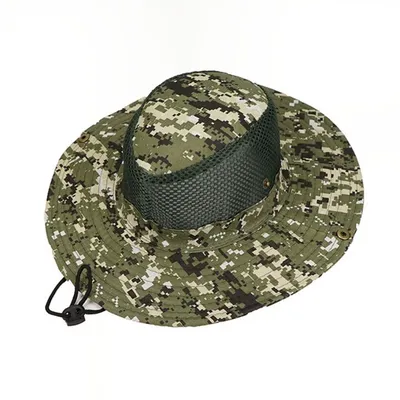 Outdoor Boonie Bucket Hats Fisherman Hats With Wide Brim Sun UV Protection Fishing Bucket Hat Camping Boonie Hat Hollow Out Cap