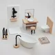 1/12 Dollhouse Simulation Washbasin Tub Toilet Model Dollhouse Bathroom Decor Dolls House Miniature