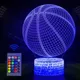 Children's Basketball Night Light 3D Illusion Light 16 Color With Remote Control LED Light Dimmable