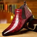 Men's Trendy Pointed-toe Chelsea Boots Waterproof Anti-skid High-top Slip-on Boots For Outdoor