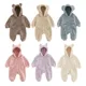 0-2Y Newborn Baby Rompers Spring Autumn Warm Fleece Baby Boys Costume Baby Girls Clothing Animal