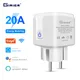 GIRIER Tuya Smart Wifi Plug 20A Remote Control Smart Socket Outlet EU Power Monitor Timer Function