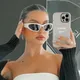 Fashion Punk Goggle Y2k Luxury Brand Sunglasses Women Wrap Around Sun Glasses 2000'S Shades Eyewear