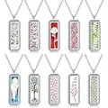 Aromatherapy Necklace Diffuser Jewelry Rectangle Stainless Steel Magnetic Locket Pendant Essential