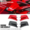 Per Ducati Panigale V4 V4S V4R 2022 2023 ali fantasia in fibra di carbonio, pannelli laterali, kit copertura ala fissa, kit rosso