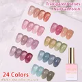 Vendeeni 24 Colors Jelly Transparent Gel Nail Polish Nude Pink Skin Color UV Soak Off Gel Varnish
