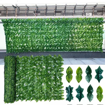 Artificial Plant Grass Faux Ivy Green Leaf Privacy Screen Balcony Fence Home garden Indoor Outdoor