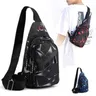 Men's Chest Bag Geometric Pattern Oxford Cloth Adjustable Zipper Chest Bag Fashion Chest Bag With