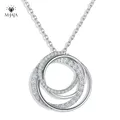 M-JAJA Moissanite Pendant Necklace for Women D VVS1 18K White Gold Plated 925 Sterling Silver Lab
