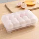 Portable Egg Fresh Keeping Box Plastic Egg Fresh-keeping Case Holder with Lid Transparent Dispenser