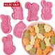 Cookies Cutters Bunny Rabbit Egg Dough Stamp Plastic 3D Cartoon Pressable Biscuit Mold Easter