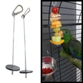 Pet Parrots Birds Food Holder Support Stainless Steel Fruits Spear Stick Meat Fruit Vegetable Skewer