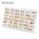 Wholesale 36Pairs/18pairs Mixed Styles Rhinestone Sun Flower Geometric Animal Plastic Stud Earrings