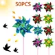 50Pcs Plastic Colorful Pinwheel Mixed Color Party DIY Lawn Windmill Decorative Wind Spinners for