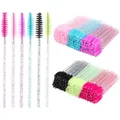 100Pc Disposable Crystal Eyelash Brushes Spoolies for Eyelash Extensions Makeup Supplies Kit