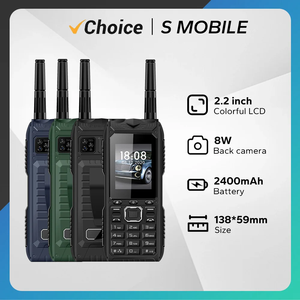 Rugged Mobile Phone Big Battery 2.4inch HD Screen Cellphone Antenna 3 SIM MP3 FM Big Horn Cheap Dust proof Shockproof Phone