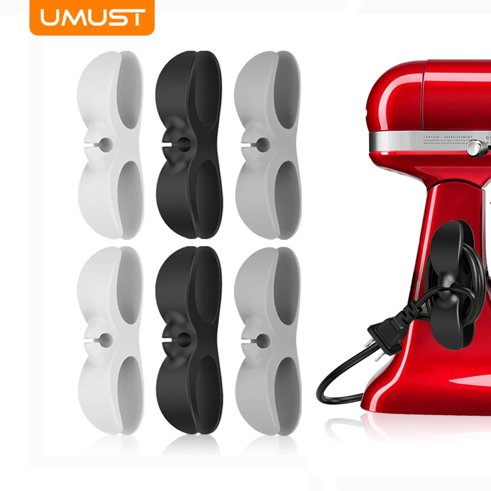 Cord Organizer For Appliances,UMUST Kitchen Appliance Cord Wrapper,Cord Winder,Newest Designed Cord Holder,Stick on Coffee Maker