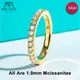 AnuJewel 1.9MM D Color Moissanite Diamond Band Ring 18K Gold Plated Wedding Yellow Color Rings for