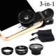 3-in-1 Wide Angle Macro Fisheye Phone Lens Kit 0.67X Wide Angle Zoom Fish Eye Macro Lenses with