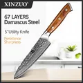 XINZUO 5" Utility Knife 67 Layers VG10 Damascus Stainless Steel Japan Chef Knife Kitchen Cook Knives