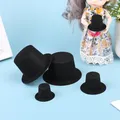 10Pcs/Set Miniature Black Hat Mini Doll Hat Doll House Ornament Hand Weaved Dollhouse Accessories 3