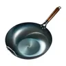 "Flat Bottom Wok Pan 13.5"" Woks And Stir Fry Pans Blue Iron Cookware Traditional Chinese Cookware For"