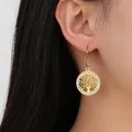 Crystal Zircon Life Tree Earrings Fashion Round Fortune Tree Pendant Dangle Earring For Women