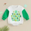 2023-11-14 Lioraitiin 0-18M Newborn Baby Girls Boys St Patrick s Day Romper Long Sleeve Crew Neck