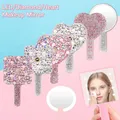 Cute Cat Vanity Mirror Shiny Rhinestones Beauty Handheld Makeup Mirror Heart Diamond Portable Mirror