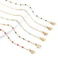 1 PC Fashion Stainless Steel Link Cable Chain Necklace Multicolor Enamel Necklaces For Women Men