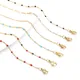 1 PC Fashion Stainless Steel Link Cable Chain Necklace Multicolor Enamel Necklaces For Women Men