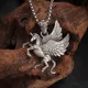 Ancient Greek Mythology God of War Pegasus Unicorn Necklace Animal Horse Pendant Suitable for Men