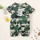 0-18 Months Newborn Baby Boy Summer Fashion Romper Daddy's Little Boy Camouflage Short Sleeve