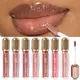 Glitter Pearlescent Lip Gloss Moisturizing Lasting Non-Stick Cup Sexy Shimmer Shine Red Liquid