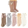 Baby Girl Knee High Socks Toddler Bow Mesh Breathable Socks Newborn Knee Socks Infant Non-slip