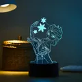 Disney Frozen Princess 3D Visual Lamp Anna Elsa Olfa Figurine LED Night Light Acrylic Illusion Table